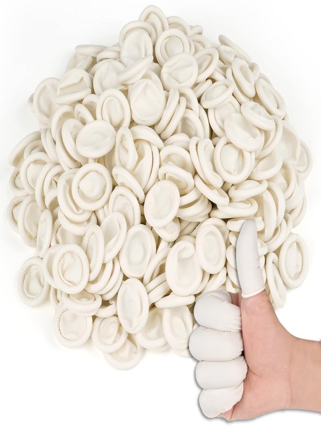 MOWPOG Finger Cots Disposable, Medium Finger Protectors Thumb Gloves, Natural Latex Sleeves Covers Protection for Fingertips, Electronic Repair, Handmade (Approx.390 PCS) - Image 1